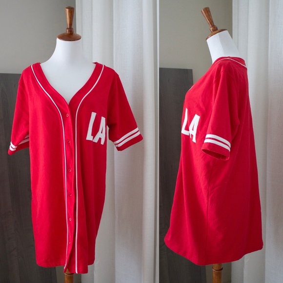 red baseball jersey womens